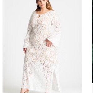 Eloquii White Lace Maxi Dress